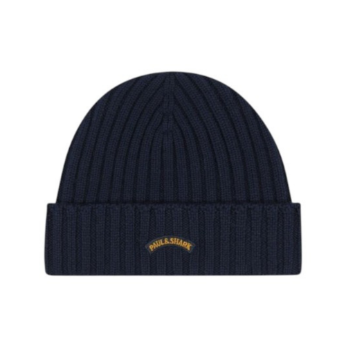 Paul & Shark Navy Ribbed Wool Beanie.