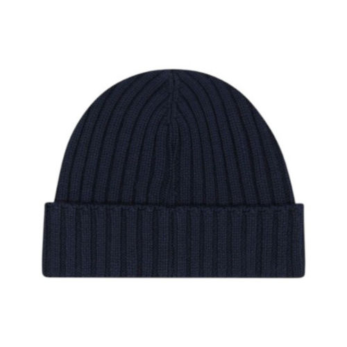 Paul & Shark Navy Ribbed Wool Beanie. 2