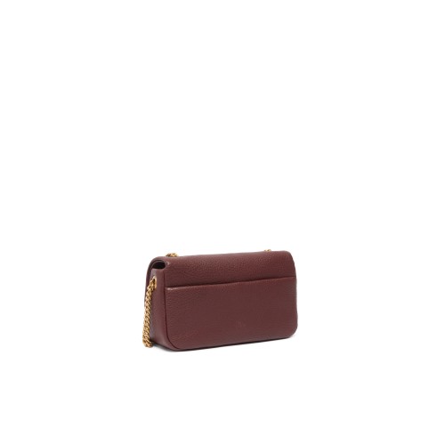 Pinko Brown Leather Mini Shoulder Bag. 2