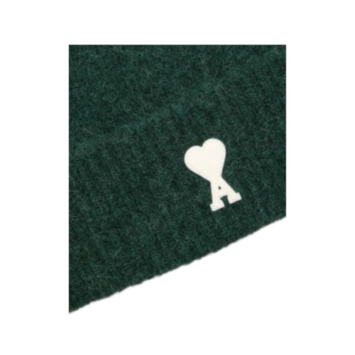 AMI Paris Dark Green Ami de Cur Beanie.