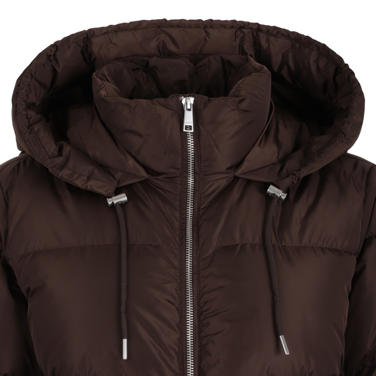 ADD Brown Hooded Puffer Jacket. 