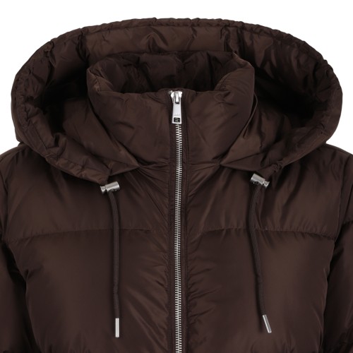 ADD Brown Hooded Puffer Jacket. 