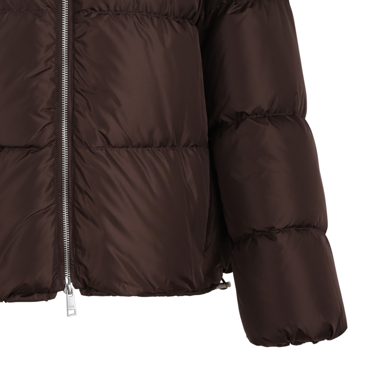 ADD Brown Hooded Puffer Jacket. 