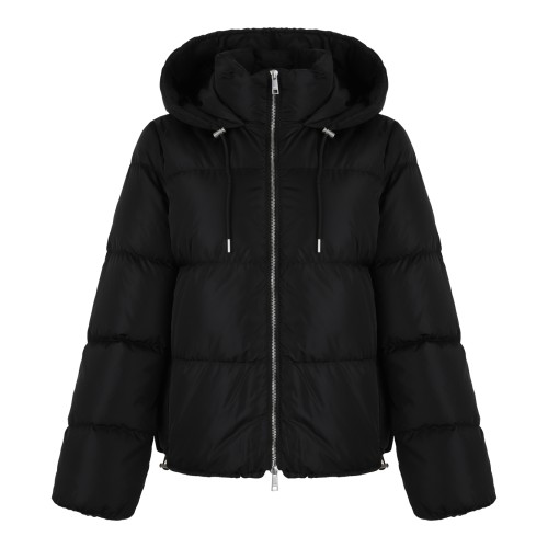 ADD Black Hooded Puffer Jacket.