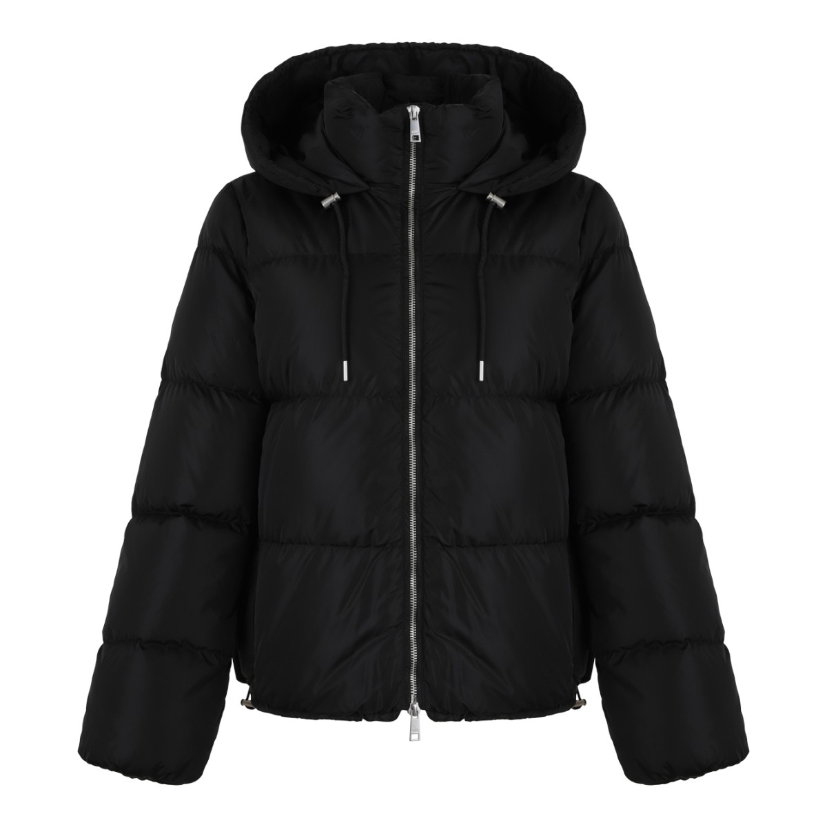 ADD Black Hooded Puffer Jacket.