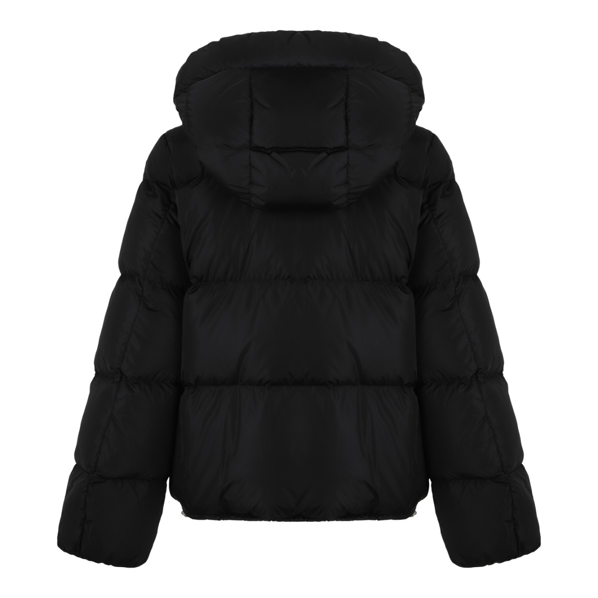 ADD Black Hooded Puffer Jacket.