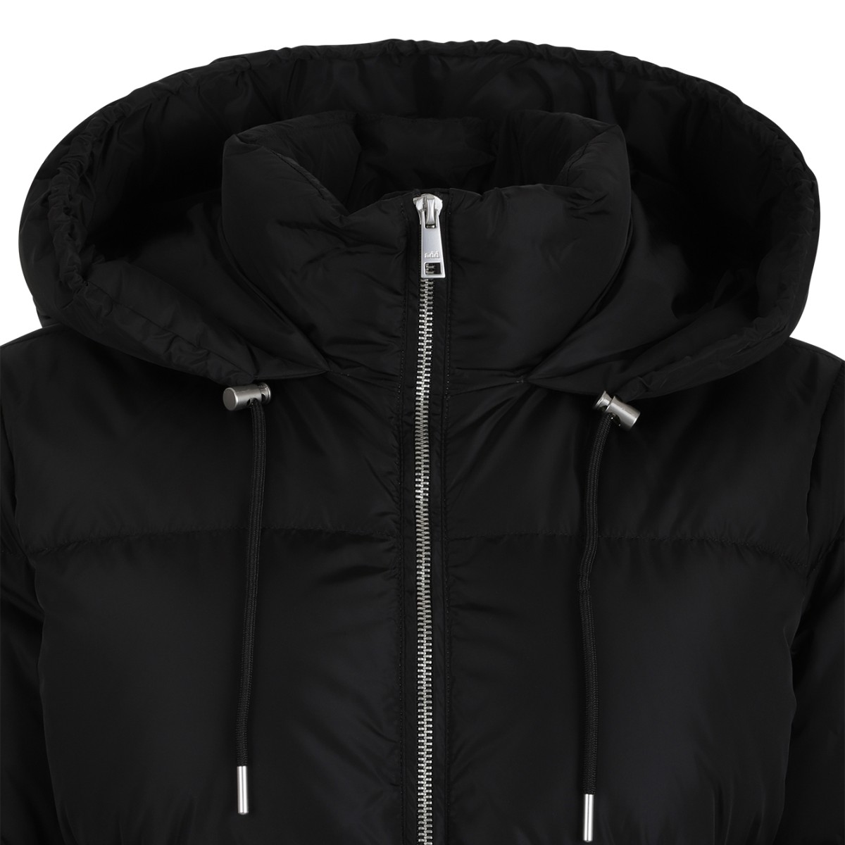 ADD Black Hooded Puffer Jacket.