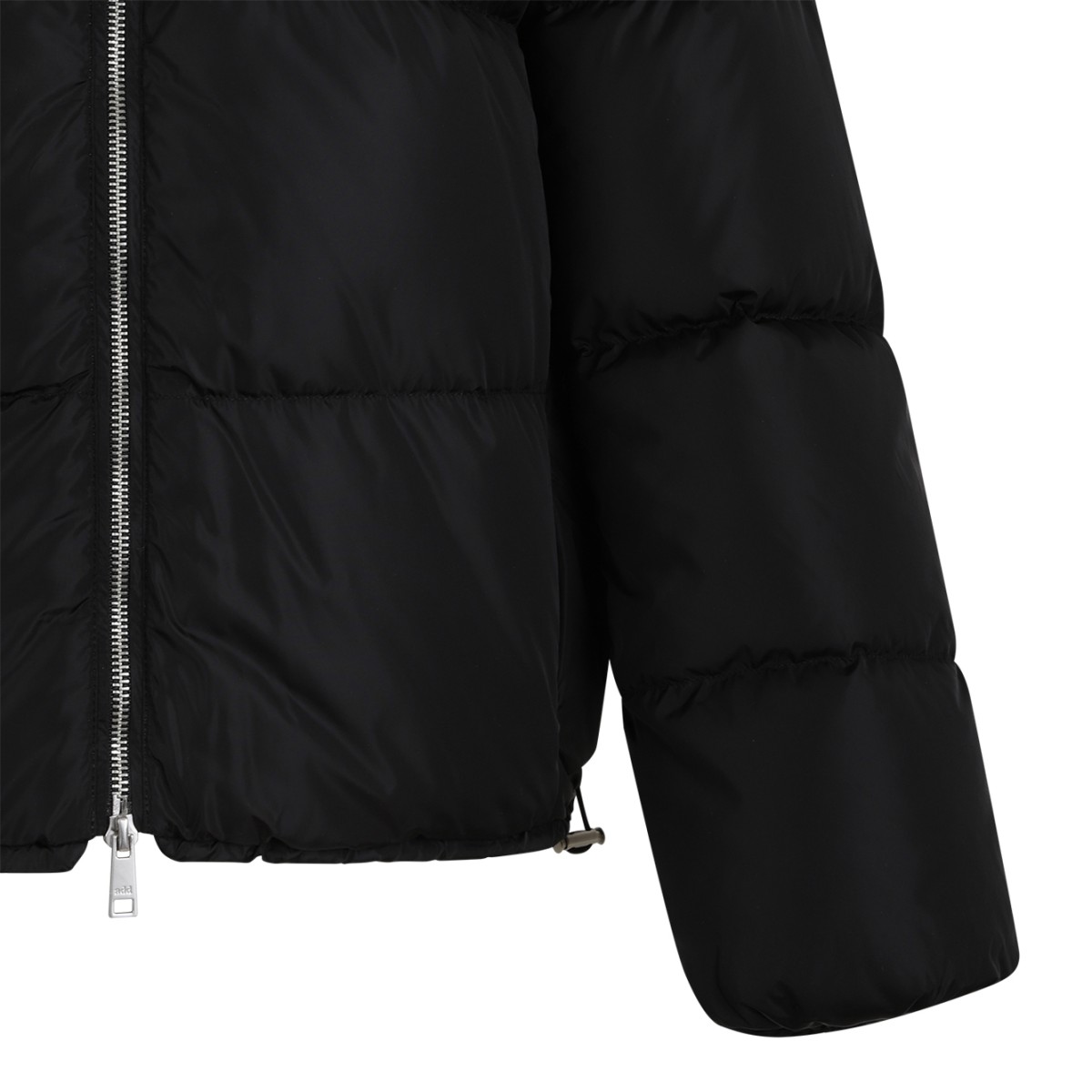 ADD Black Hooded Puffer Jacket.