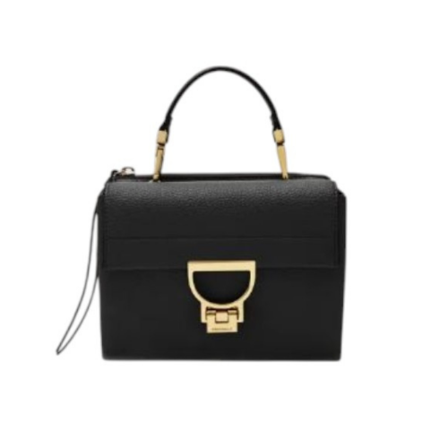 Coccinelle Black Leather Top Handle Bag.