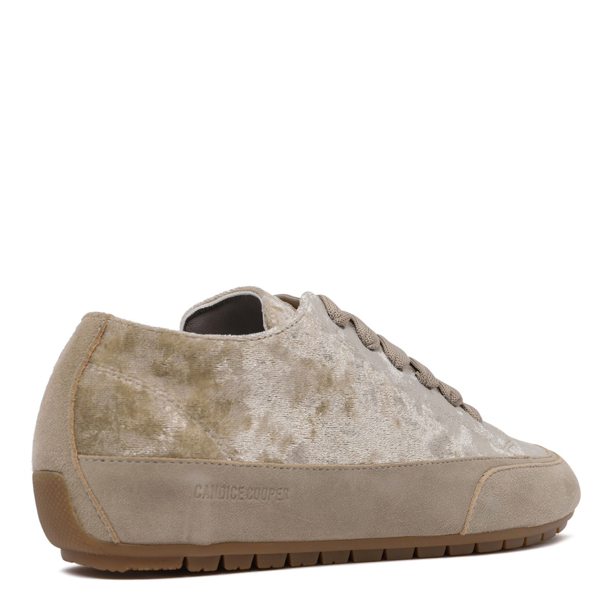 Candice Cooper Beige Textured Low-Top Sneakers.