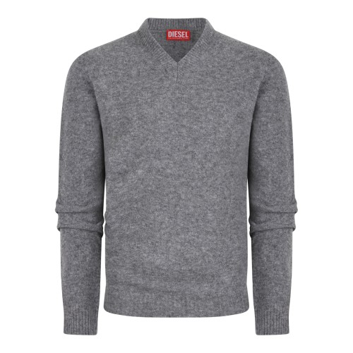 Diesel Grey V-Neck Sweater.