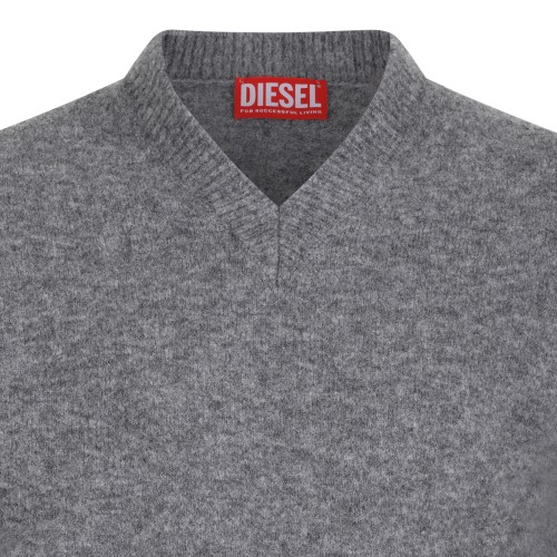 Diesel Grey V-Neck Sweater.