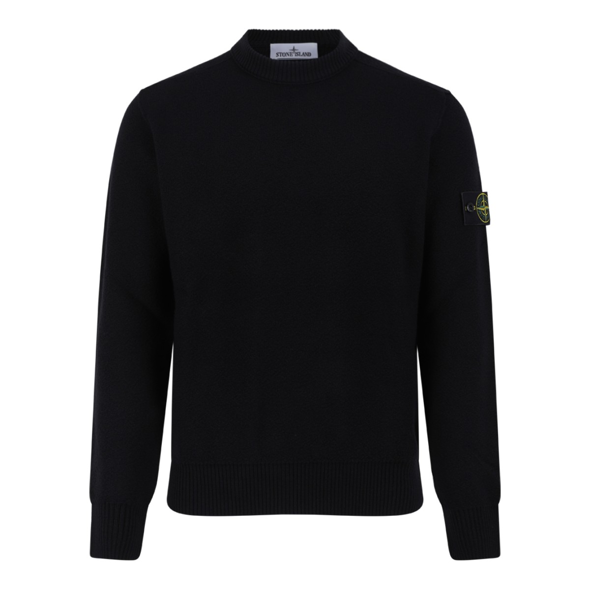 Stone Island Black Crew-Neck Sweater.
