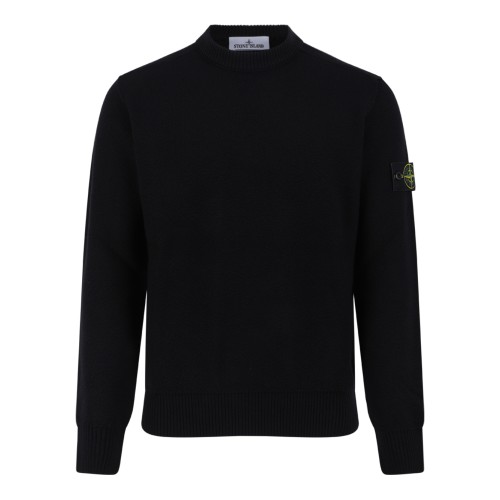 Stone Island Black Crew-Neck Sweater.