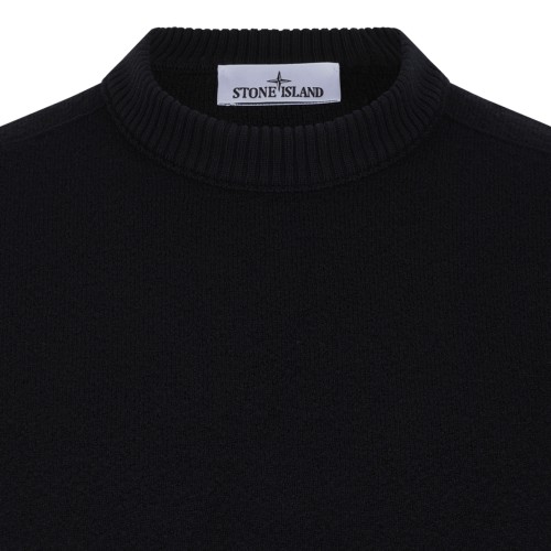 Stone Island Black Crew-Neck Sweater.