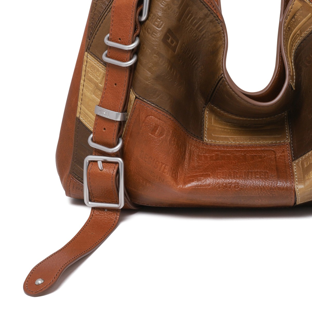 Diesel Brown Patchwork Shoulder Bag.