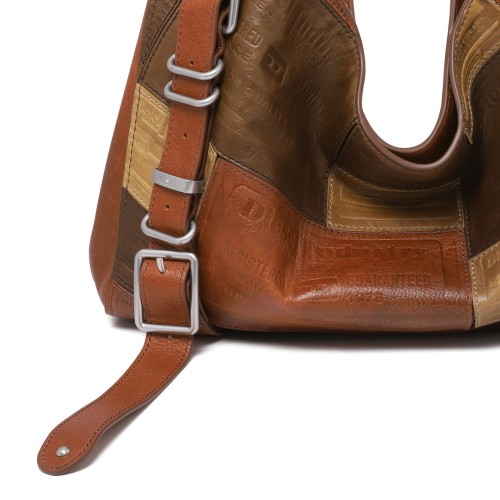 Diesel Brown Patchwork Shoulder Bag.