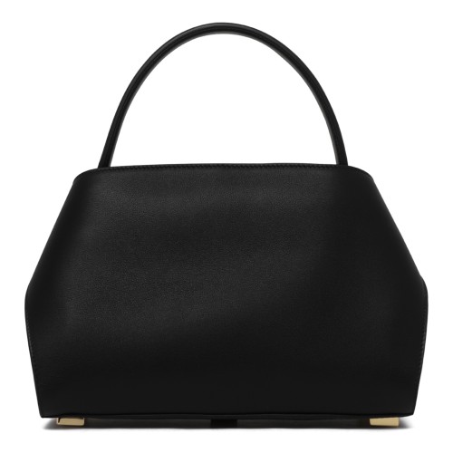 Ferragamo Black Leather Top Handle Bag. 2