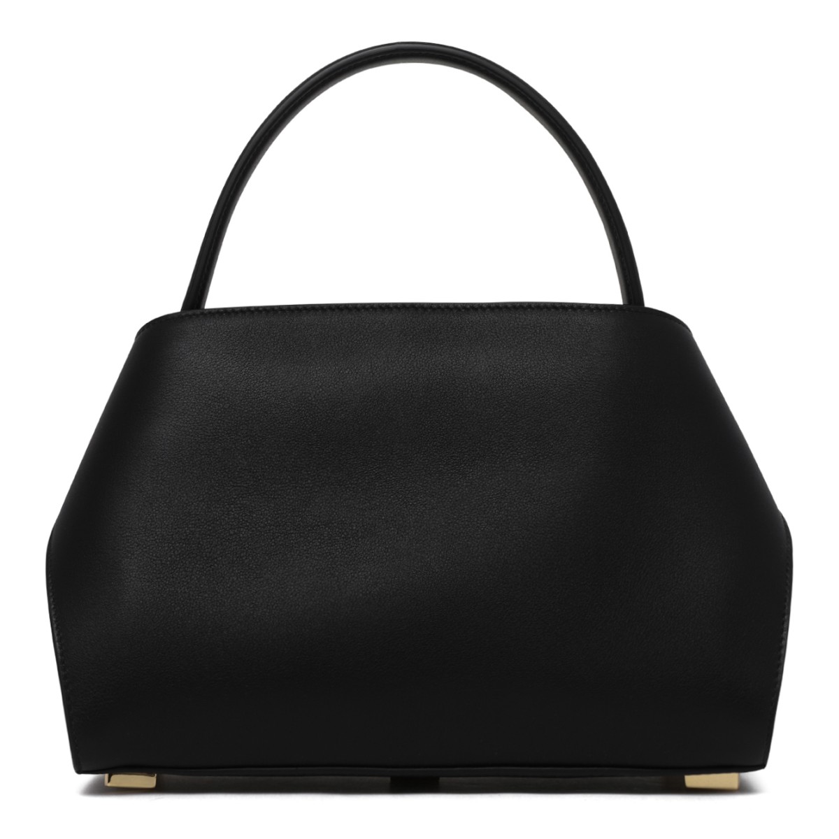 Ferragamo Black Leather Top Handle Bag.