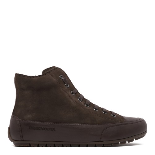 Candice Cooper Brown Suede High-Top Sneakers.