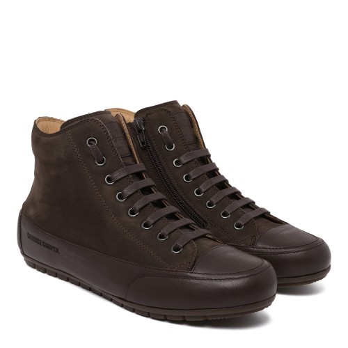 Candice Cooper Brown Suede High-Top Sneakers.