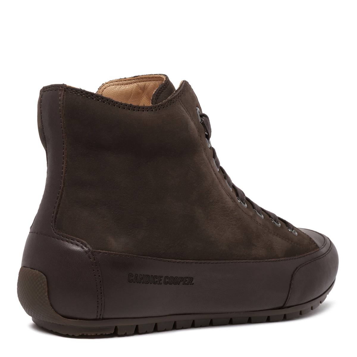 Candice Cooper Brown Suede High-Top Sneakers.