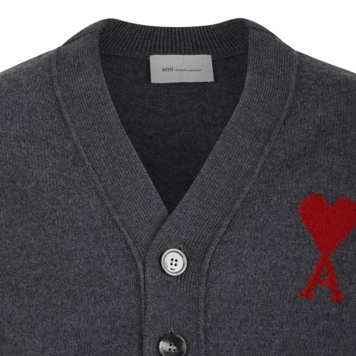 AMI Paris Grey Ami de Cur Cardigan.