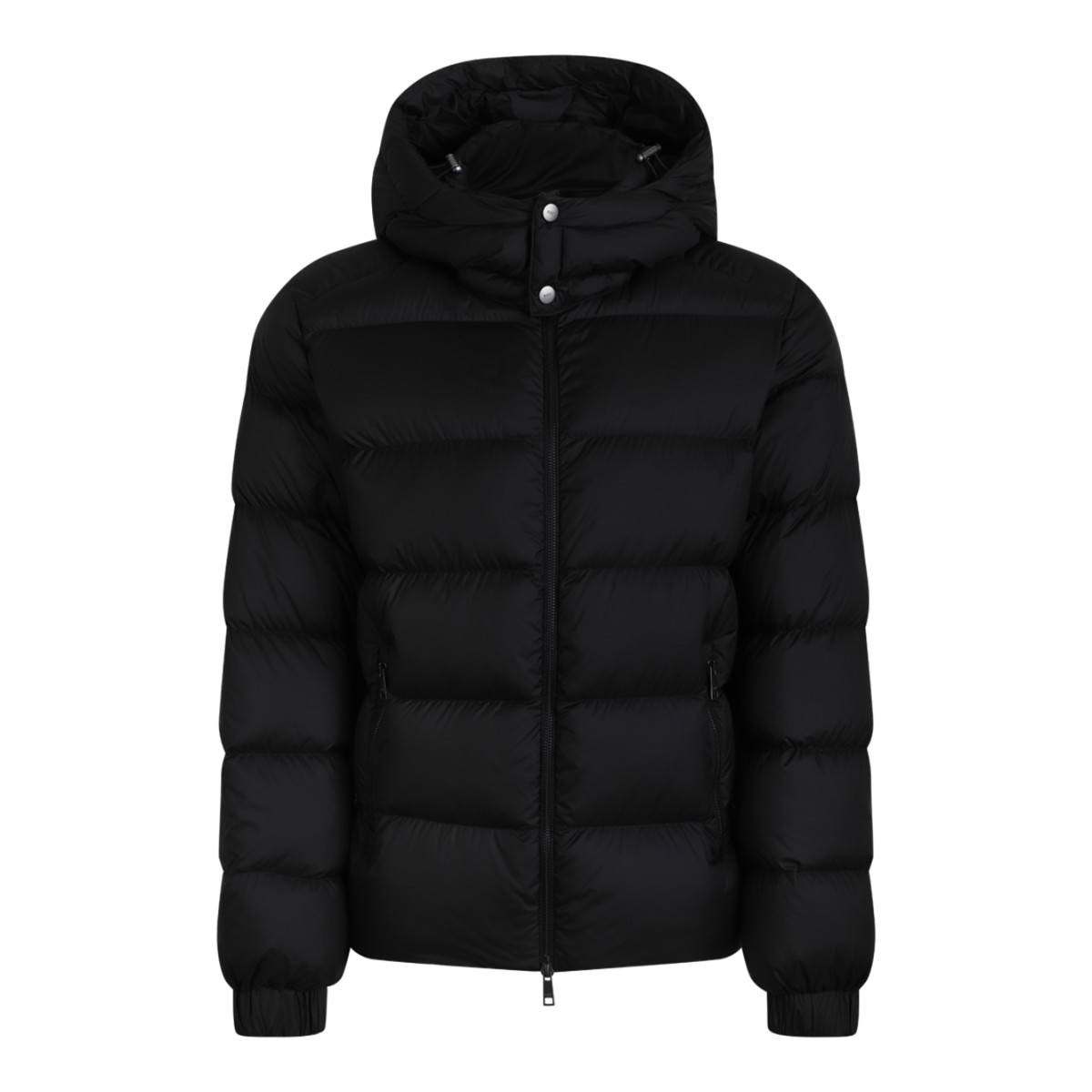 ADD Black Hooded Puffer Jacket.