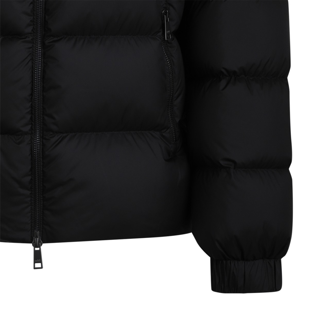 ADD Black Hooded Puffer Jacket.