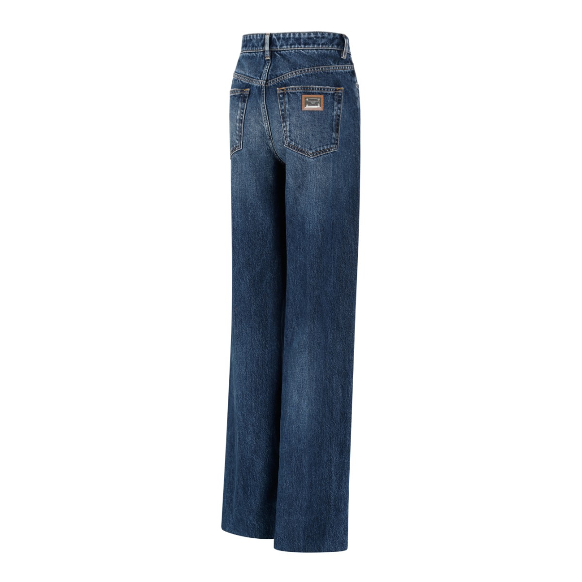 Dolce & Gabbana Blue Wide-Leg Jeans.