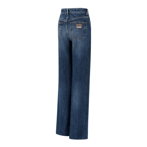 Dolce & Gabbana Blue Wide-Leg Jeans.