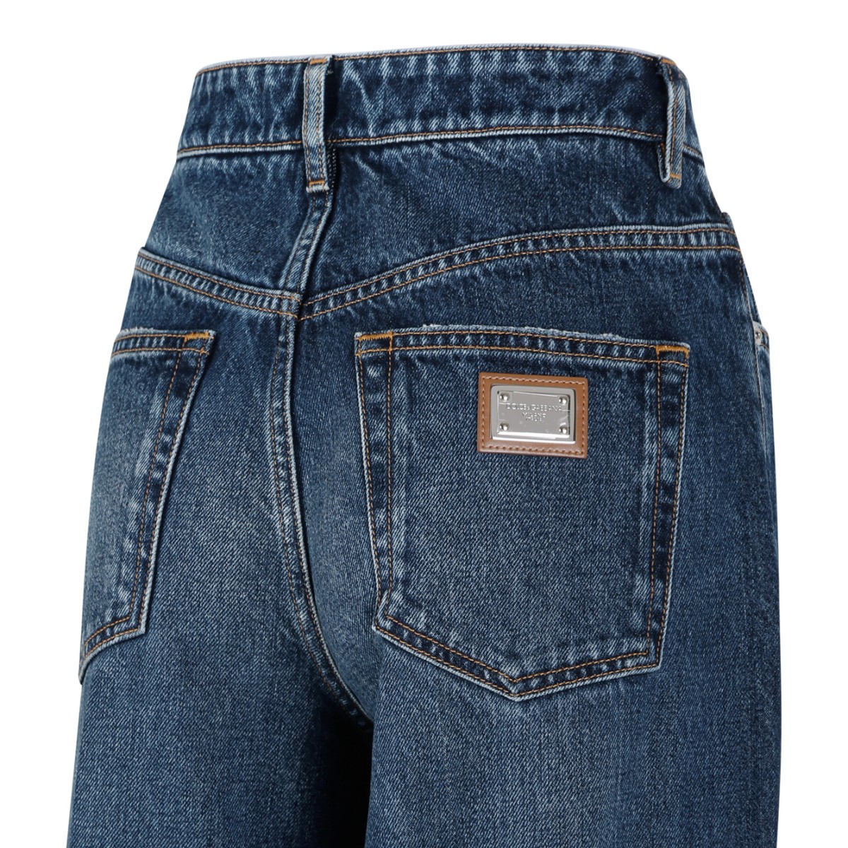 Dolce & Gabbana Blue Wide-Leg Jeans.