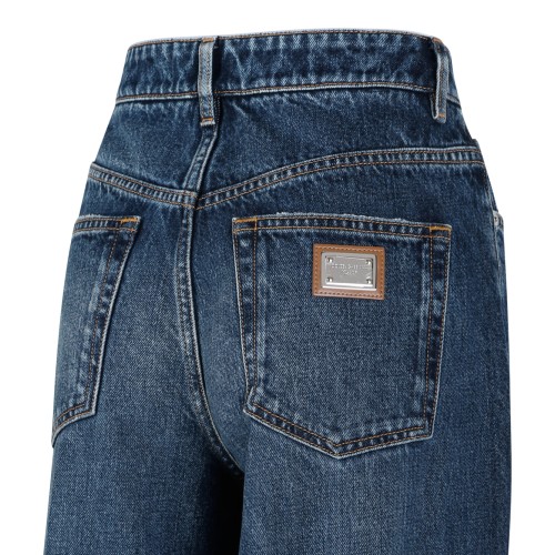 Dolce & Gabbana Blue Wide-Leg Jeans.