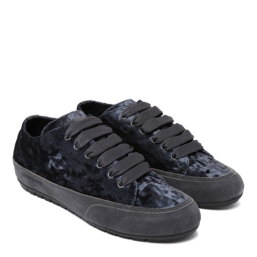 Candice Cooper Black Textured Low-Top Sneakers. 2