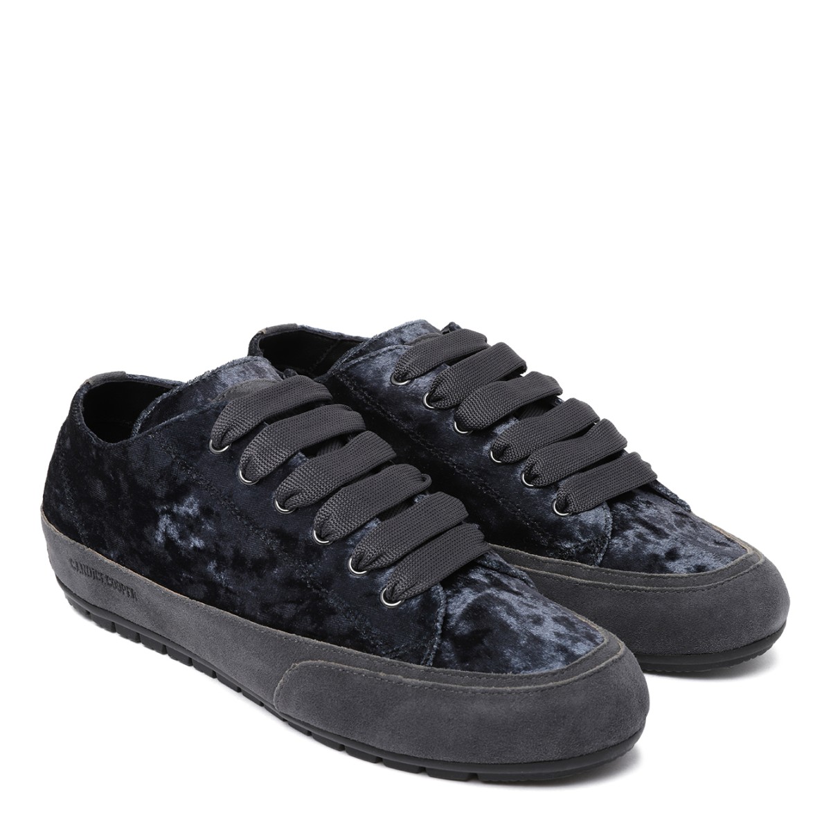 Candice Cooper Black Textured Low-Top Sneakers.