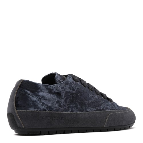 Candice Cooper Black Textured Low-Top Sneakers.