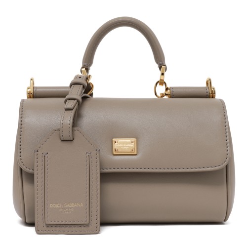 Dolce & Gabbana Taupe Leather Top Handle Bag.