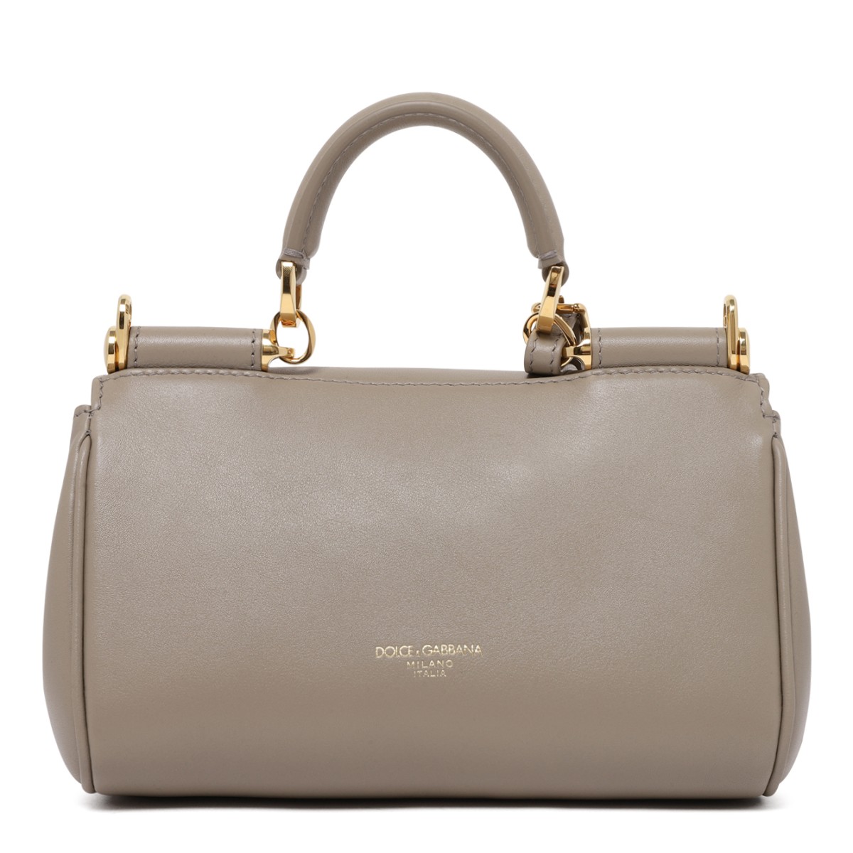 Dolce & Gabbana Taupe Leather Top Handle Bag.