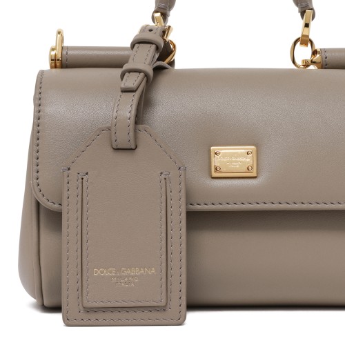 Dolce & Gabbana Taupe Leather Top Handle Bag.