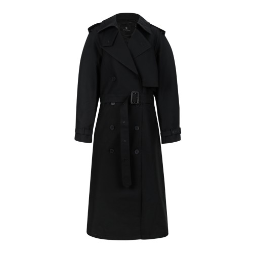 Anine Bing Black Double-Breasted Trench Coat.