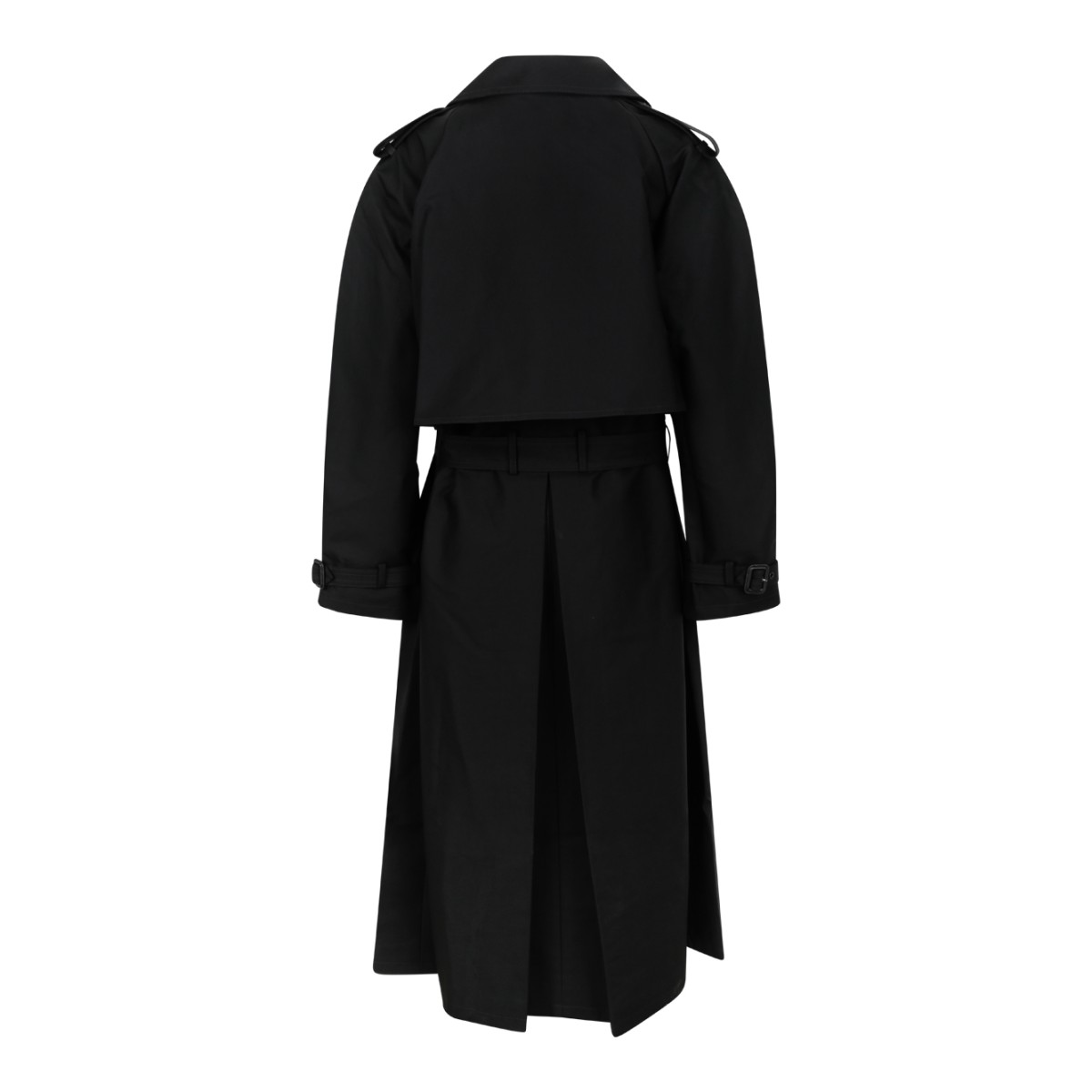 Anine Bing Black Double-Breasted Trench Coat.