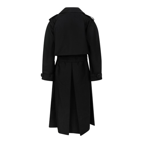 Anine Bing Black Double-Breasted Trench Coat.