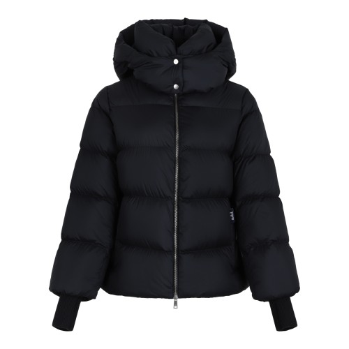 ADD Black Hooded Puffer Jacket.