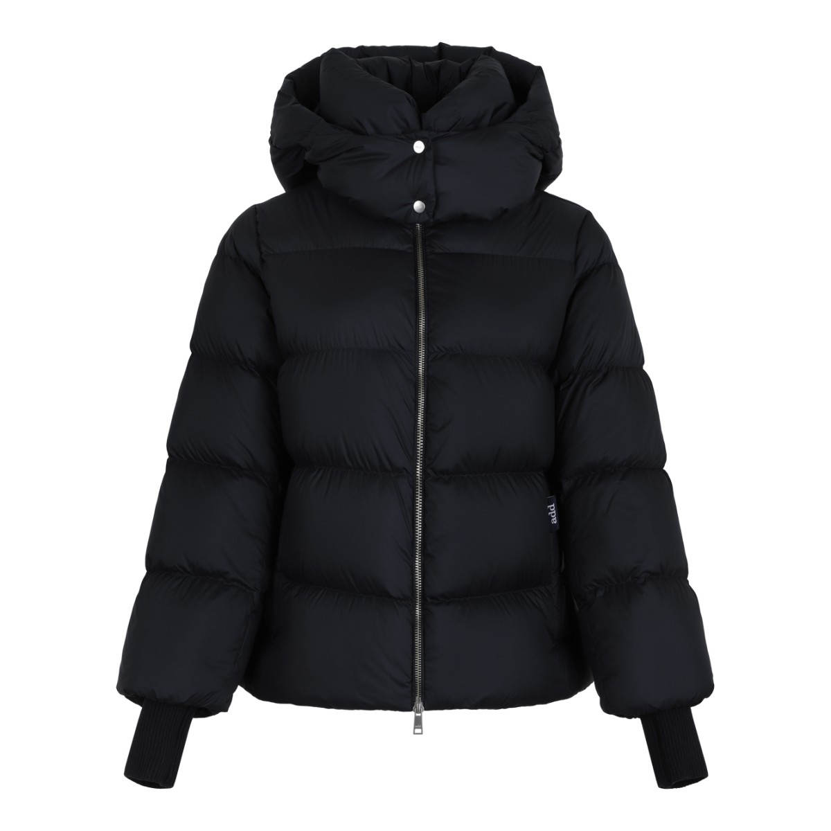 ADD Black Hooded Puffer Jacket.
