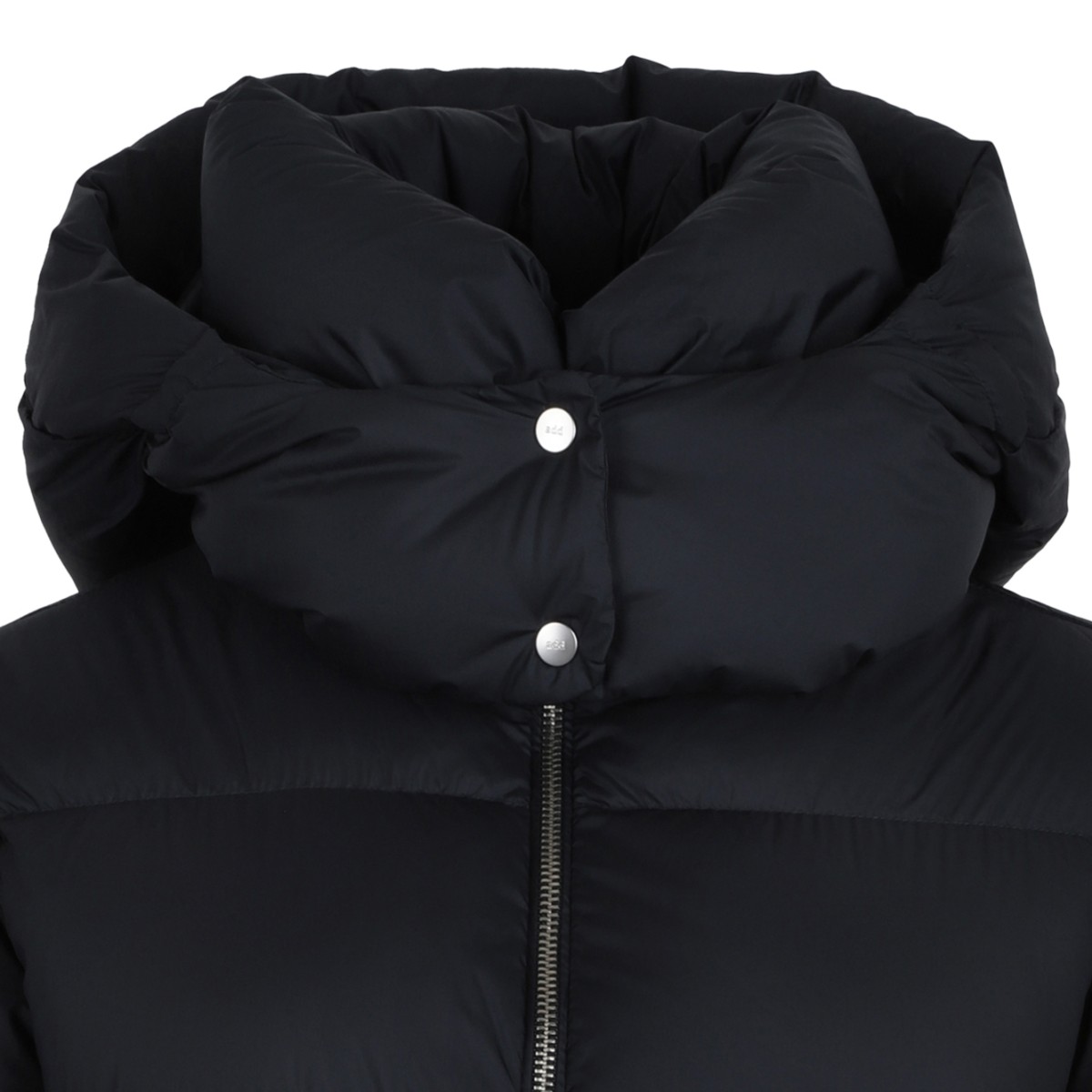 ADD Black Hooded Puffer Jacket.
