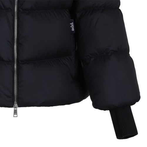ADD Black Hooded Puffer Jacket.