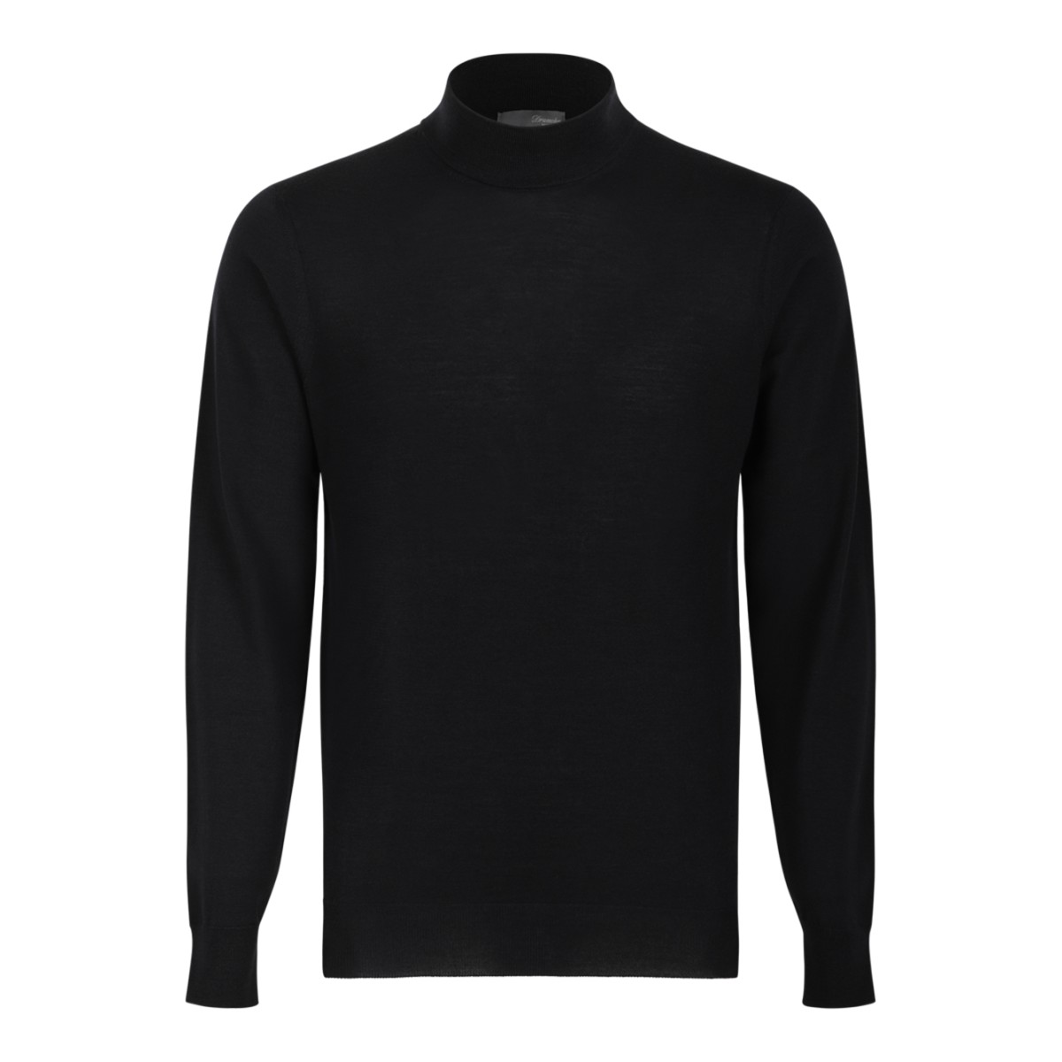 Drumohr Black Mock-Neck Sweater.