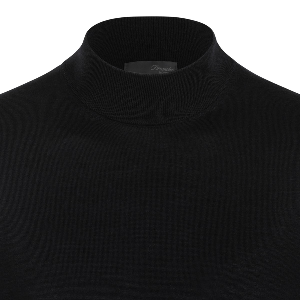 Drumohr Black Mock-Neck Sweater.
