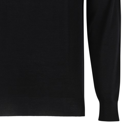 Drumohr Black Mock-Neck Sweater.