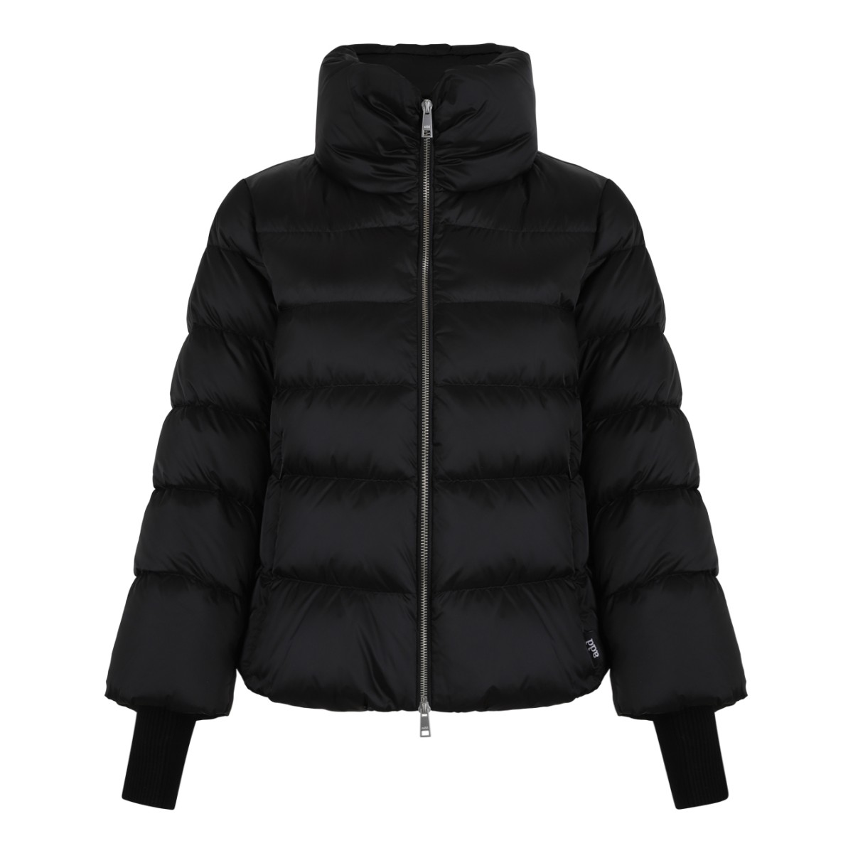 ADD Black High-Collar Puffer Jacket.